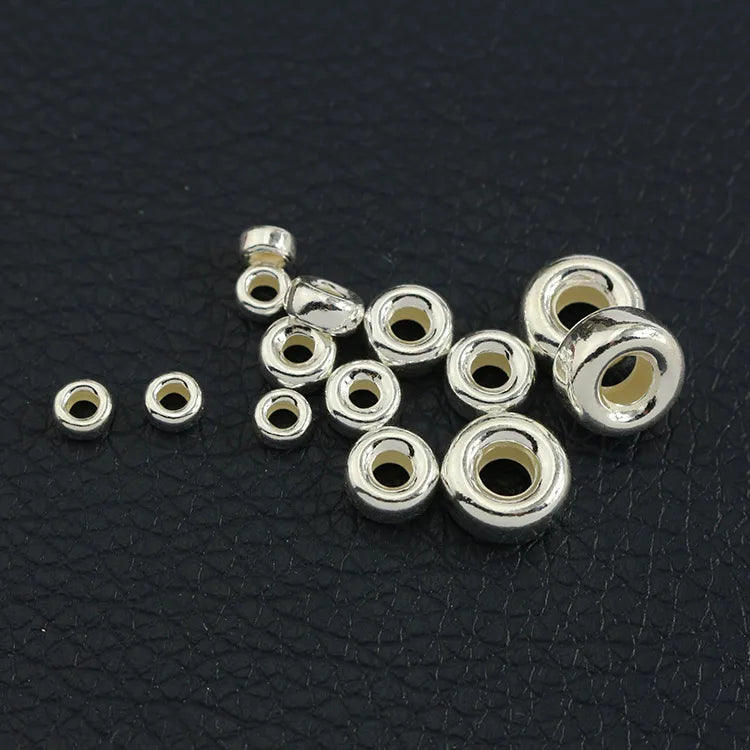 S1565 Sterling Silver Rondelle Spacer Beads925 Silver Donut Spacer Beads for Jewelry Making Supply