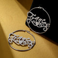 Customized Shiny Name Geometric Trendy Stainless Steel 18K Gold/Silver Plated Hoop Earrings Personalized Fashion Elegant Women's
