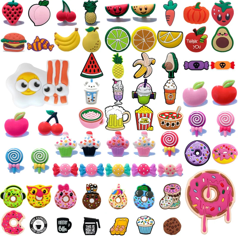Wholesale New Style Cartoon PVC Button Shoe Charms Cute Fashion Elegant and Funny Stylish Food Logo Accessories