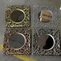 6 Colors Square Courtly Heavy Duty Vintage Lace Distressed Decor Mirror Fruit Bowl Tray Decorative Charger Plates for Wedding