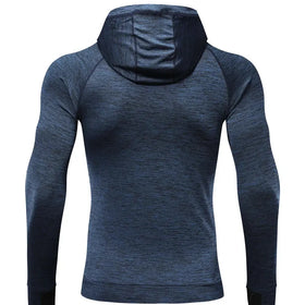 Dry Fit Breathable Quick Dry Unisex Autumn Gym Fitness Clothing Full Sleeve Print Sport Wear Running Hooded Spandex/Polyester