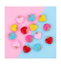 Red Pink Yellow Stainless Steel Enamel Heart Shape Charm Pendant for DIY Bracelet Necklace Jewelry Making