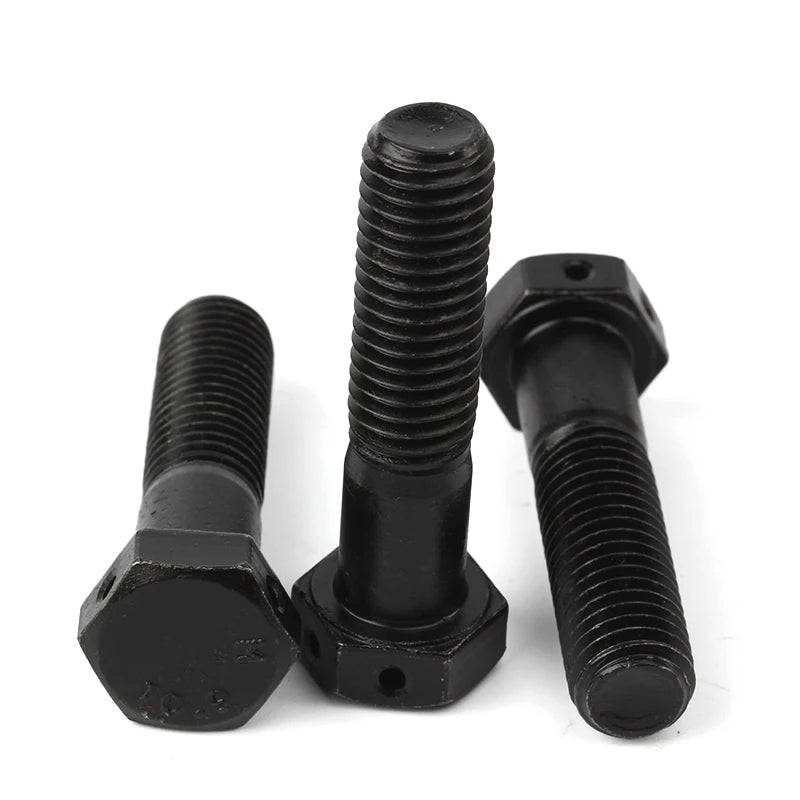 GB32.1 M12-1.75*50 40Cr Alloy Steel 10.9 Black Oxide Hexagon Hex Cap Screw Bolts with Wire Holes on Head