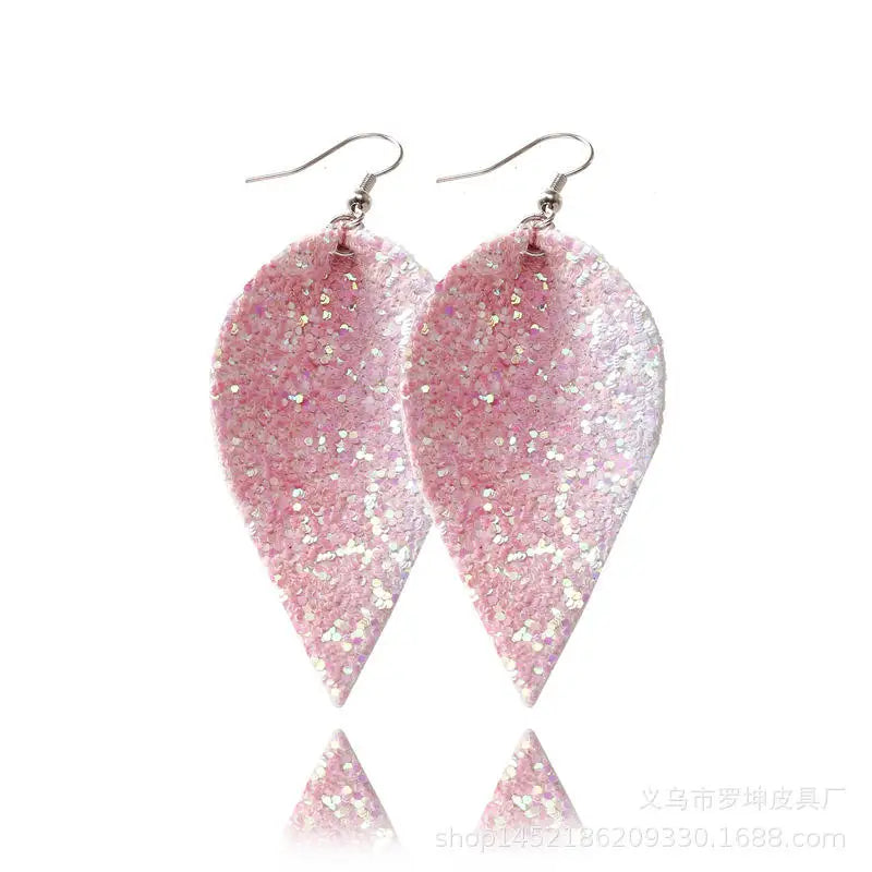 Faux Leather Earrings Set for Women Teardrop Drop Dangle Earrings Jewelry Gift