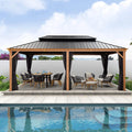 Brand New Luxury Metal Roof Aluminum Garden Outdoor Gazebos 4x5 12x14 Hardtop Waterproof Gazebo for Wholesales