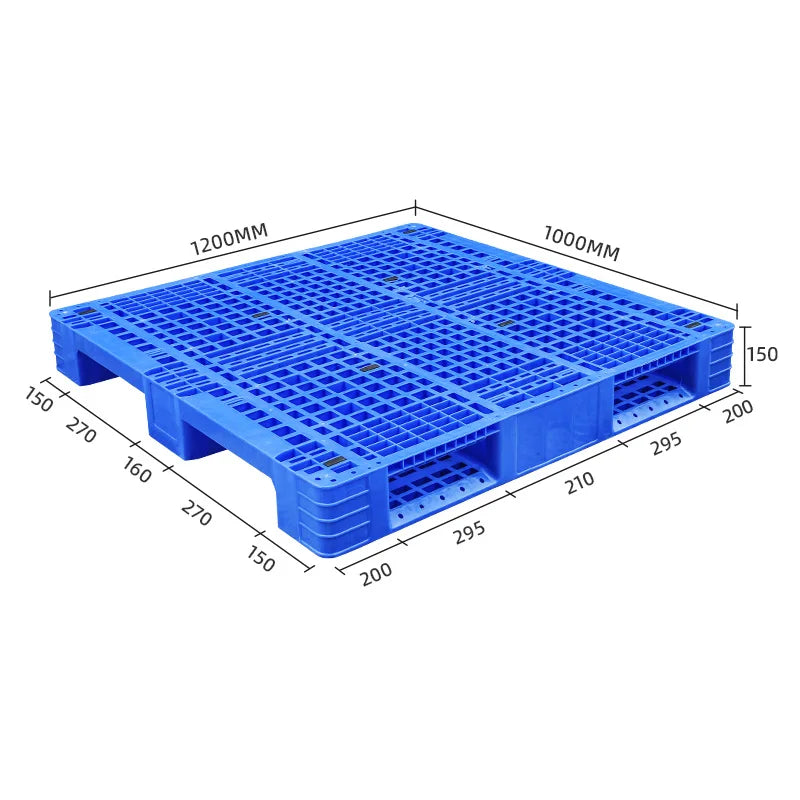 Industrial 1200*1000*150MM Perforated Racking Steel Reinforced 3 Skids Vented Plastic Pallet for Storage for Shelving System