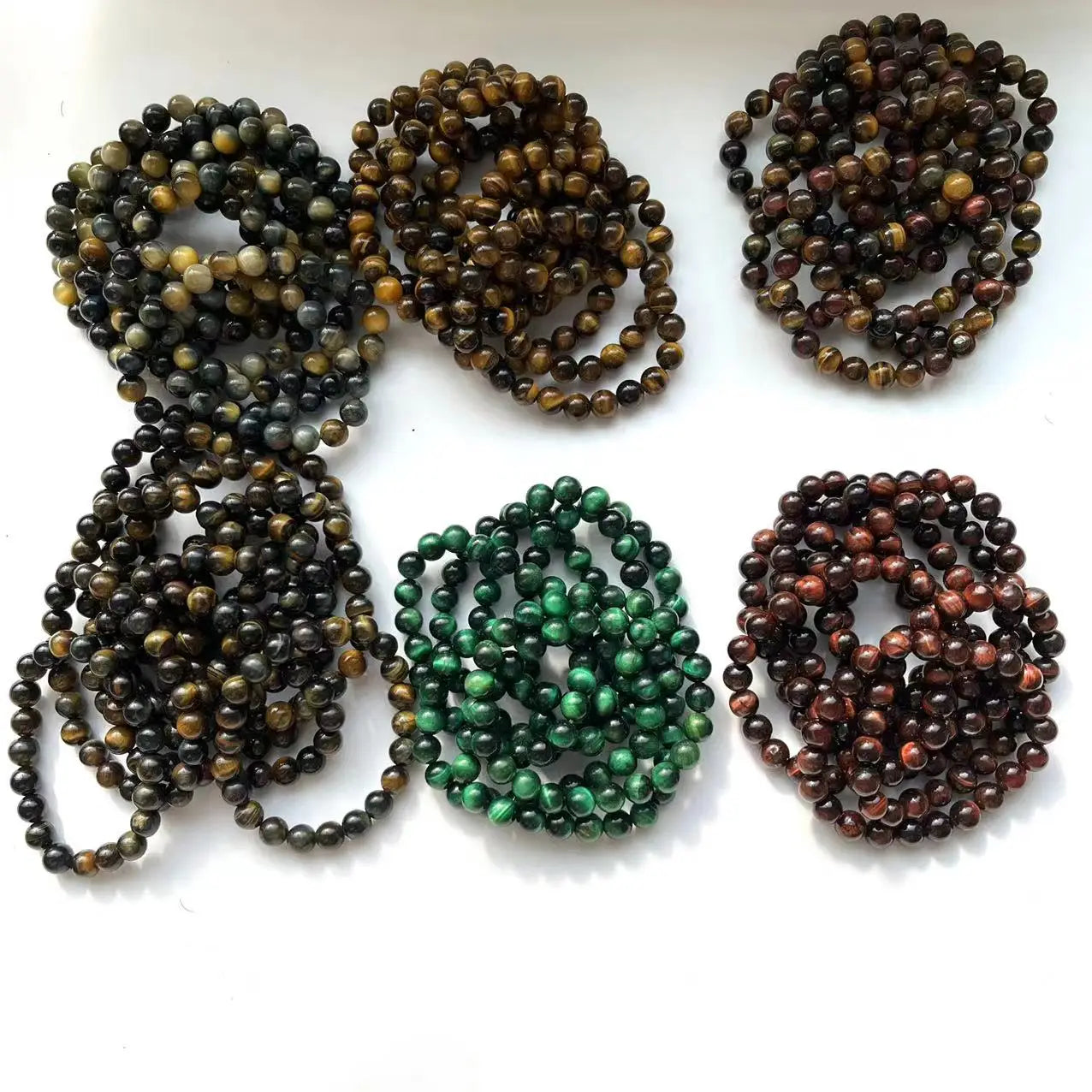 Precious Real Lucky Healing Natural 8mm tiger Eye  Crystal Stretch Stone Bead Bracelets for Women and Men