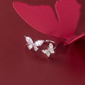 Women 925 Sterling Silver Luxury Cubic Zirconia Butterfly Shape Statement Adjustable Open Finger Rings Dainty Fine Jewelry