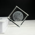 Crystal Glass 3D Moon Cube Paperweights Clear Feng Shui Figurines Miniatures Business Gifts