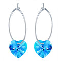 Hoop 925 Earrings Crystal 925 Sterling Silver Hoop Earrings Heart Hoop Earrings