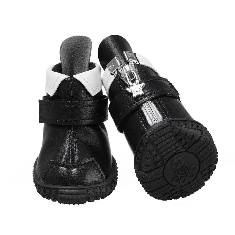 Wholesale Stocked Warm Winter Leather Hide Snow Pet Dog Boots