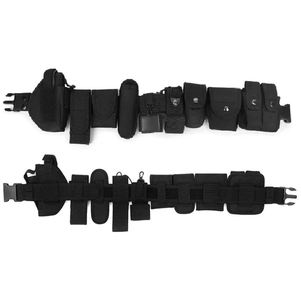 Quick Release Combat Battle Belt with Pouches Heavy Duty Inner & Outer Belt MOLLE Tactical Belt Set 600D Oxford