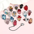QIHE 19style Anatomical Heart Brooch Pins Medical Anatomy Brooch Heart Neurology Pins for Doctor and Nurse Bags Badge Lapel Pins