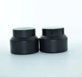 Oblique Shoulder Cream Jar Matte Black Candle Container with Screw Lid for Body Butter Luxury Frosted 1oz 30ml 50ml Slanted Jars