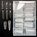 120pcs Private Label Acrylic Nail Quick Building Extension Tool Half Matte Transparent Dual Form Nail Tips Mold  Full Cover