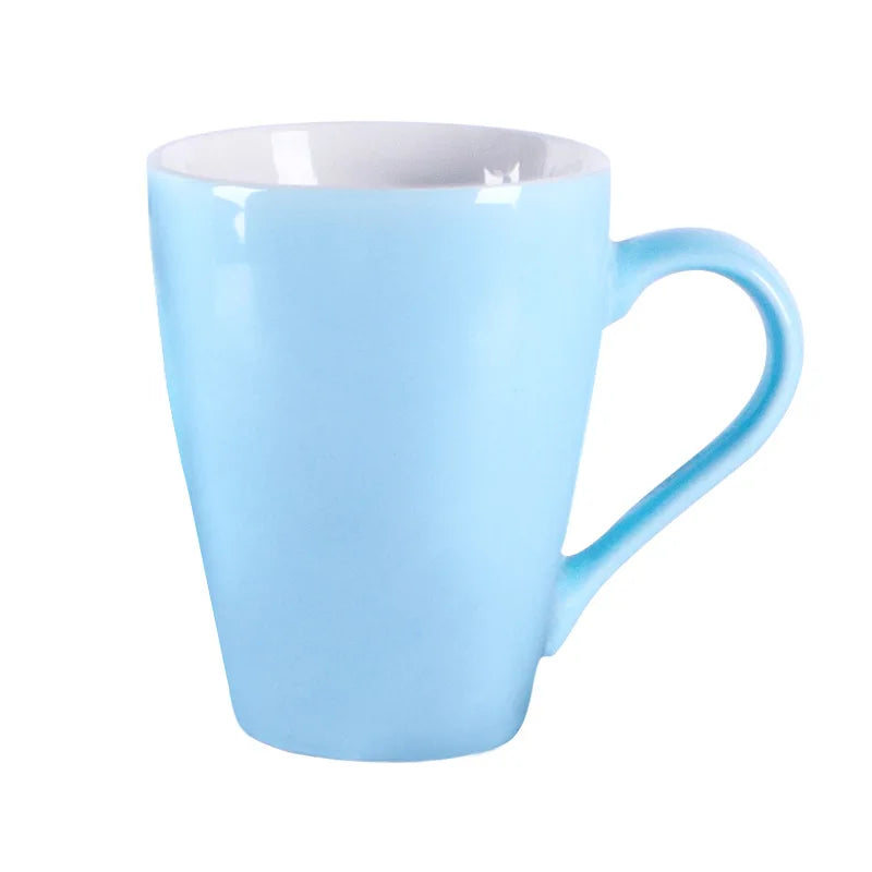 Wholesale Modern Ceramic Porcelain Mugs for Coffee & Tea with Custom Logo Green Blue Yellow Black