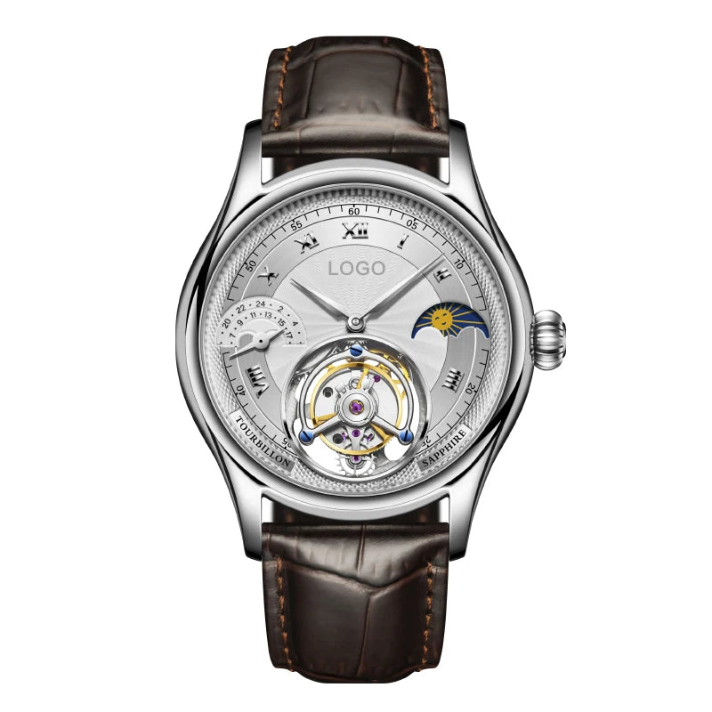 Custom Luxury Multifunctional Watch High Quality Sapphire Stainless Steel Original Tourbillon Mechanical Wrist Watches