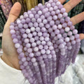 Natural Kunzite Beads for Jewelry Making Kunzite Smooth Round Loose Gemstones Beads