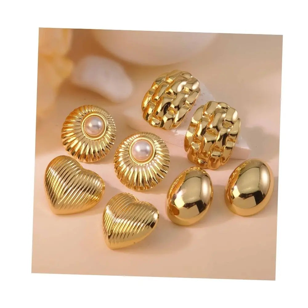 2025 Retro Imitation Pearl Thread Stainless Steel Earrings Light Luxury Non-fading Earrings Titanium Steel Non-fading Jewelry