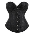 Women's 12-Rods Overbust Renaissance Corset Breathable Lace-up Bustier Tops Spandex Costume Underwear with Firm Control Level
