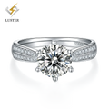 2ct 925 Sterling Silver Jewelry Snowflake Trendy Proposal Engagement Womens Moissanite Rings Silver 925 Silver Wedding Ring