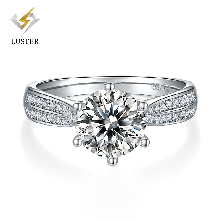 2ct 925 Sterling Silver Jewelry Snowflake Trendy Proposal Engagement Womens Moissanite Rings Silver 925 Silver Wedding Ring