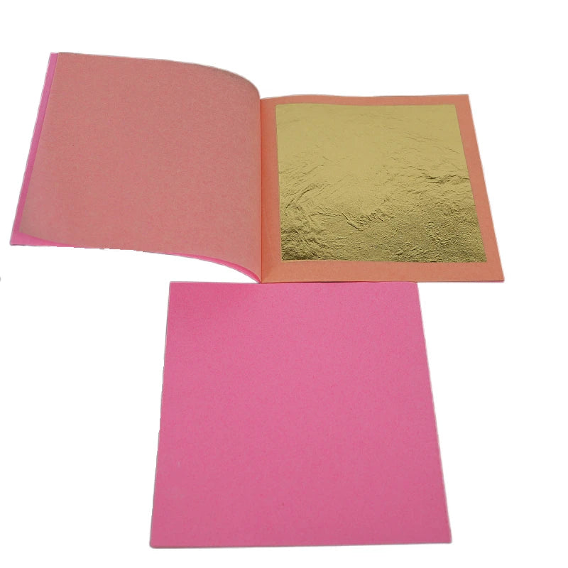 Pure 24 Karat Healthy and Luxury Eatable Gold Leaf 8 X 8 cm 25 Sheets a Booklet Edible Food Grade Facial Gold Leaf Foil Paper