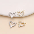 18K Gold Micro Pave CZ Ladies Small Charms Heart Shaped Gold Plated Pendant for Jewelry Making