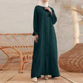 Women's Long Sleeve Islamic Abaya Traditional Middle Eastern Arabian Robe for Eid Prayer Elegant Dubai Style Dress