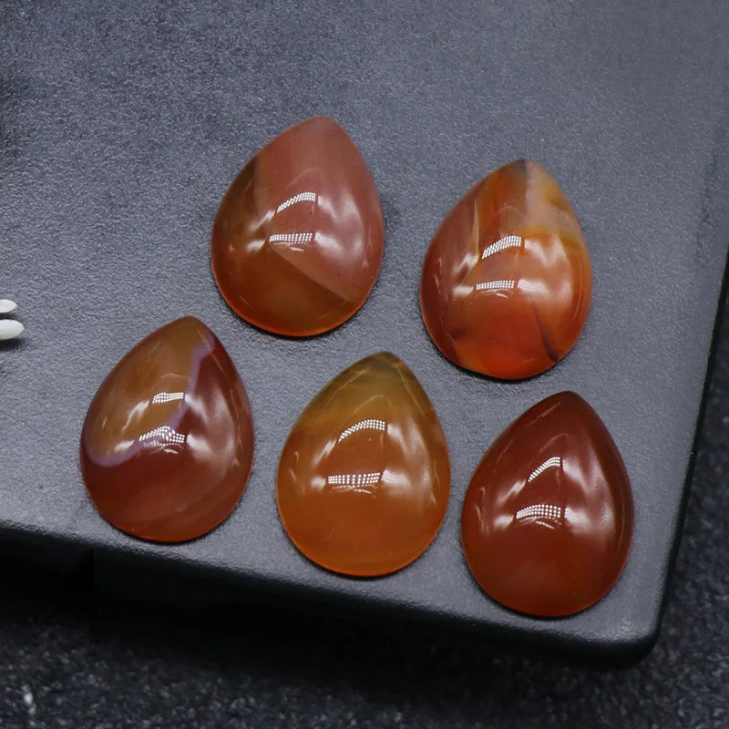 DIY Good Quality Dropl Pear Cabochon Cut Factory Cheap Price Carnelian Gemstone for Sale