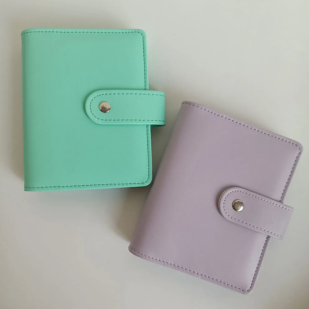 Luxe Compact Vegan Leather Agenda Cover Cash Wallet Envelope System Ring Binder Financial Organization A7 Leather Binder Wallet