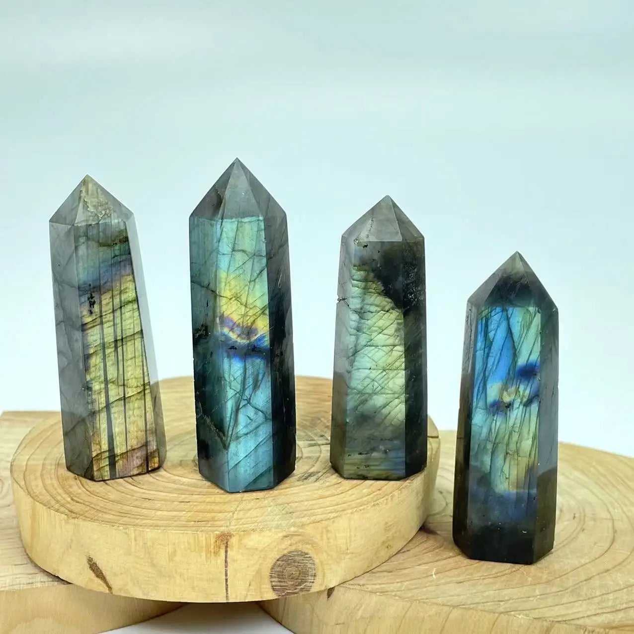 Wholesale Price Spiritual Natural Rock Labradorite Quartz Crystal Wand Healing Stone Chakra Crystal Meditation Crystal Tower