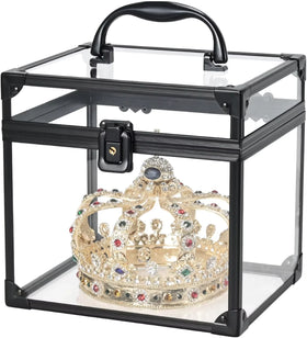 2025 Aluminum Hard Black clear Cosmetic Custom logo Portable Storage Organizer Brush Vanity Makeup Packaging Box