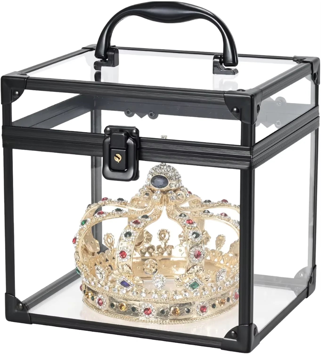 2025 Aluminum Hard Black clear Cosmetic Custom logo Portable Storage Organizer Brush Vanity Makeup  Packaging Box