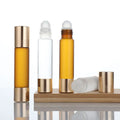 Green Blue Amber Frosted Clear 3ml 5ml 6ml 10ml Glass Essential Oil Roller Bottle with Stainless Steel Roller for Dropper Cap