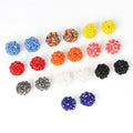 Crystal Seed Beads Cluster Stud Earrings  Colorful Handmade Beads Beaded Ball Sharp Stud Earring