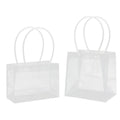 Trapezoidal Square Waterproof Transparent Modern Luxury Handled PVC Gift Bag Letter for Flower Shops Party Holiday Packaging