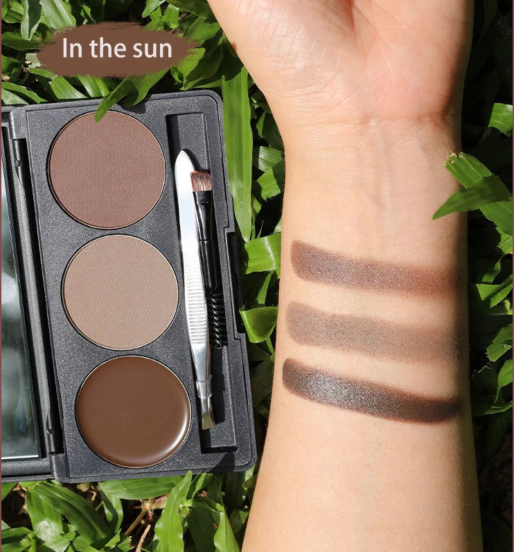 Hot Selling Long-Lasting Waterproof Eyebrow Cream Powder Set High Pigment Vegan Gel Eyebrow Brush Tweezers Custom Private Label