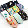 Fashion Floral Tie for Men Women Narrow Casual Mens Ties for Wedding Party Skinny Neckties Flower Printed Male Neck Ties Gift