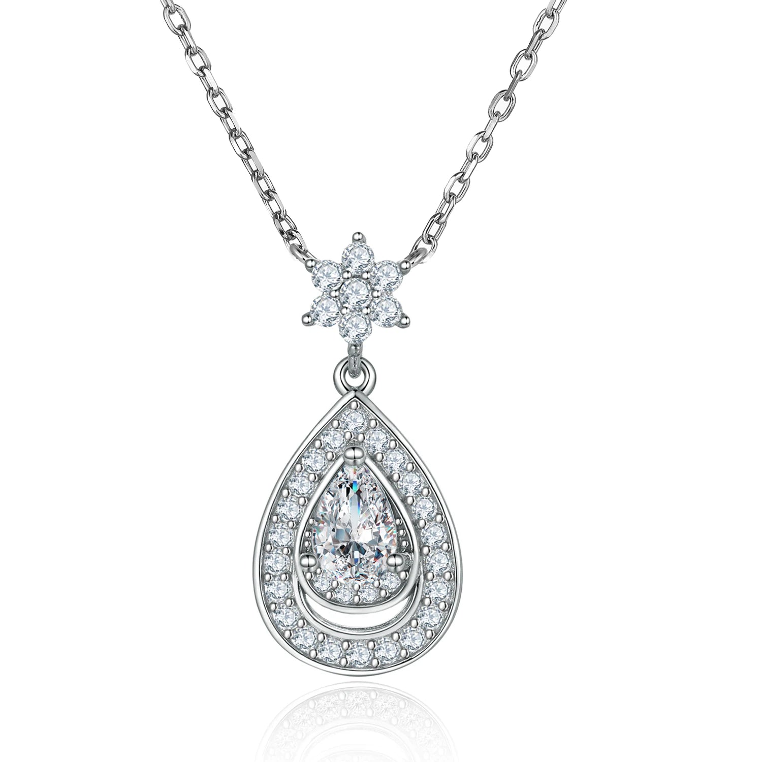 925 Sterling Silver Water Drop Pendant Necklaces for Women Gifts Fine Jewelry