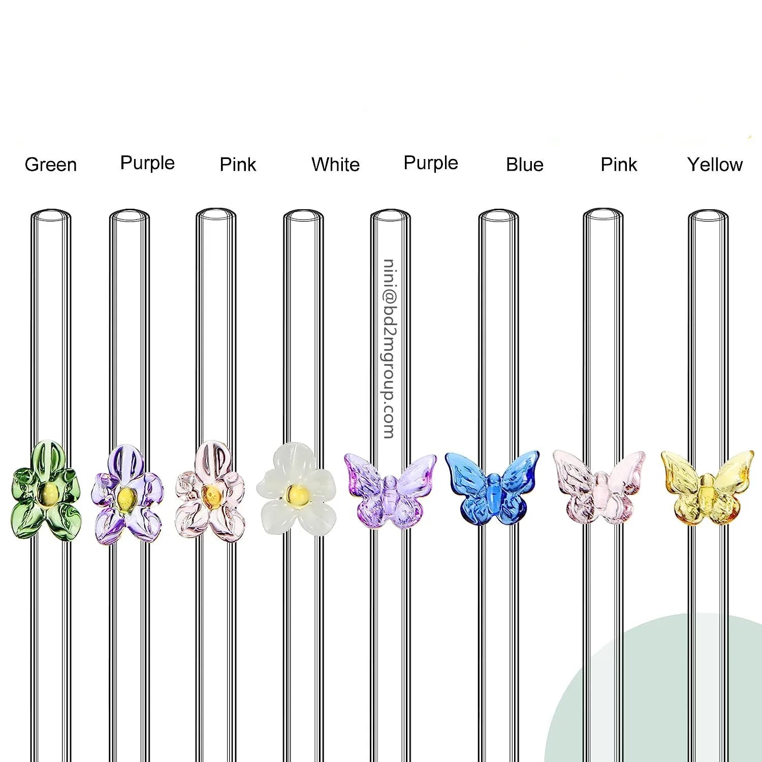 Bent Drinking Straws Clear Glass Reusable Cute 2023 Hot New Arrivals with Charm Hook for Beverages Smoothies and Cocktail