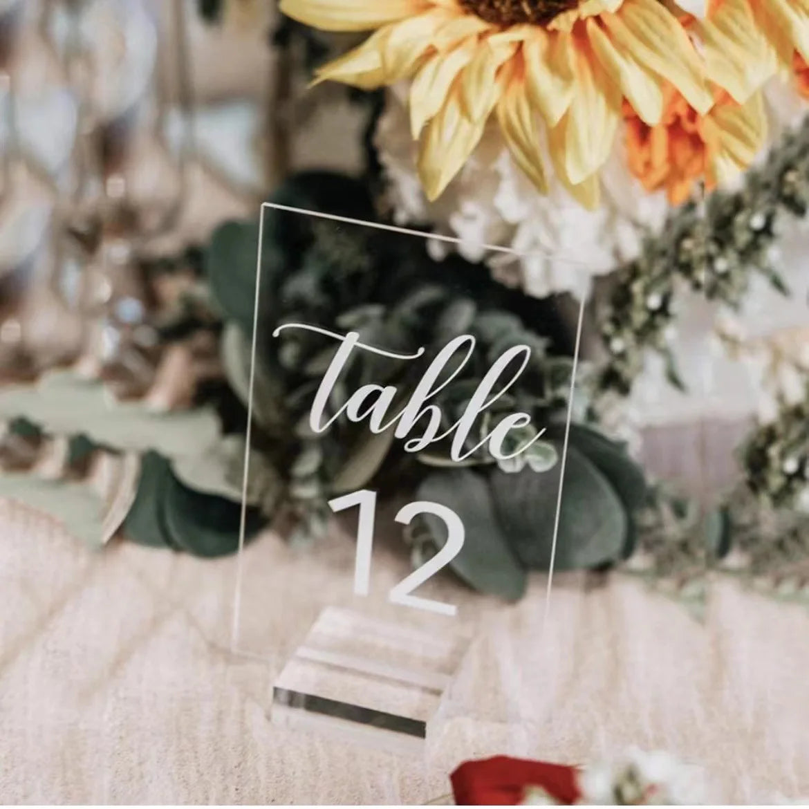 4*6inch Luxury Clear Blank Acrylic Wedding Table Number Stand for Restaurant Place Card Holder Wedding
