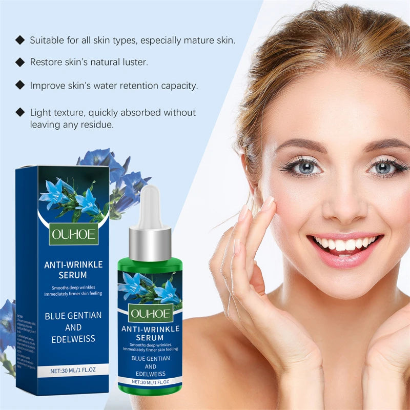 OUHOE Anti Wrinkle Serum Moisturizing Smoothing Firming Nourishing Elasticity Enhancing Fine Lines Reducing Anti Aging Serum