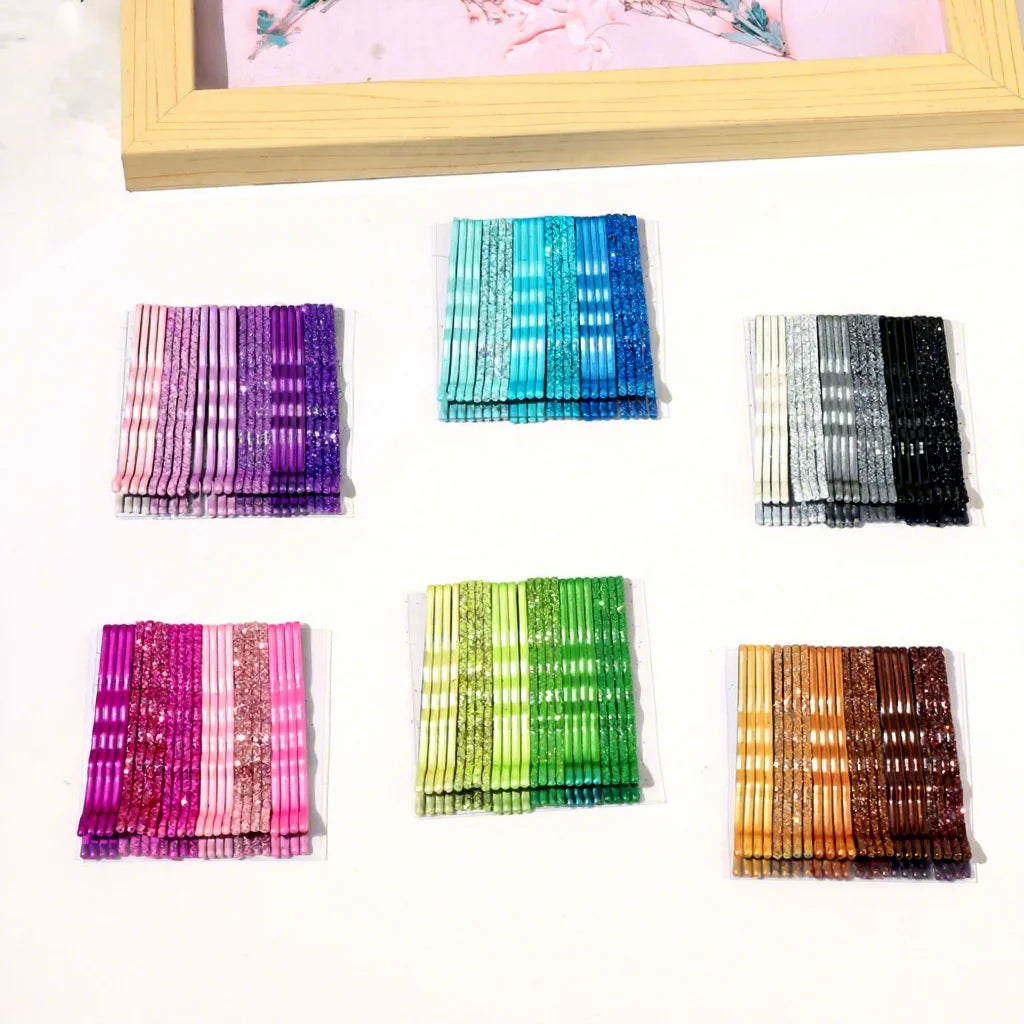 Korean New Shimmering Glitter Colorful Hairpins 24pcs/bag Candy Color Hair Clips Barrettes Women Accessories