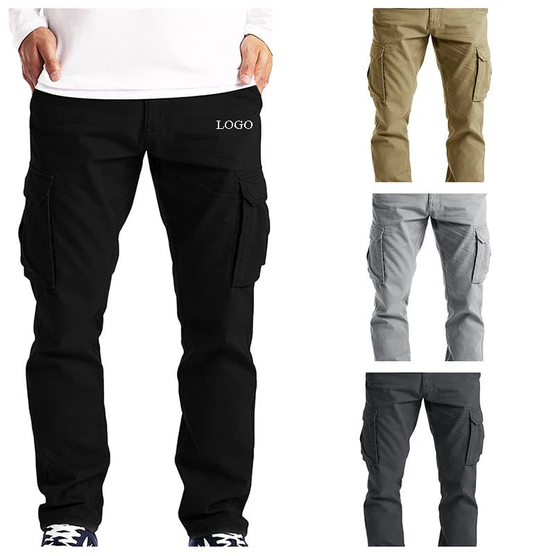 2025 Hot Sale Outdoor Hiking Cotton Cargo Pants Men Streetwear Casual Straight Multi Pocket Cargo Pants Men