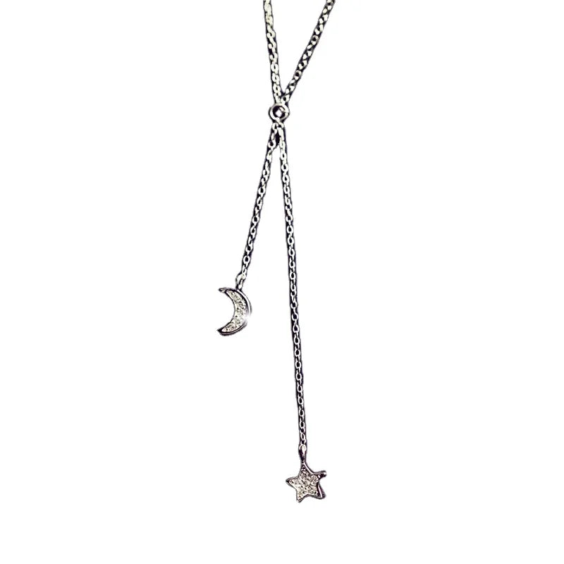 New 925 Sterling Silver Zircon star Necklaces Pendant Fashion Sterling Silver Jewelry Statement for Women