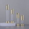 10ml 15ml 20ml 30ml Empty Essence Serum Skincare Cosmetic Packaging Golden Silver Lotion Pump Airless Bottle