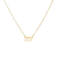 Wholesale Fashion Jewelry 925 Sterling Silver Lucky Number 777 Pendant Gold Plated Couple Necklaces for Woman