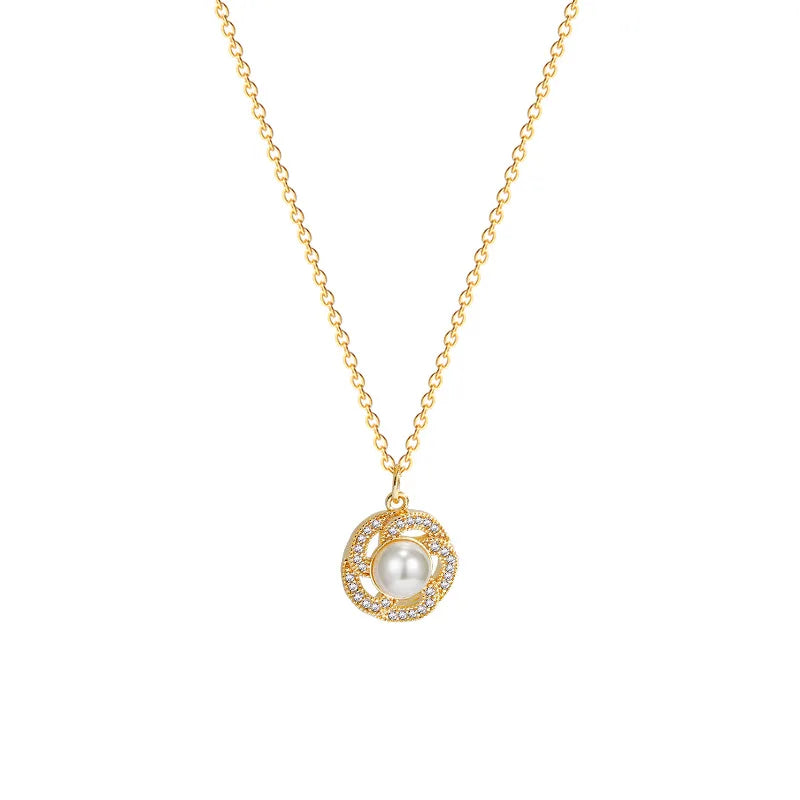 Wholesale Hot Selling Gold Plated Titanium Steel  Diamond Dainty Necklacesfor Women Trendy Jewelry Gifts for Girls