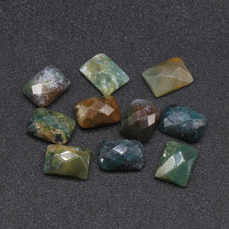 DIY Natural Indian Agate square Gemstone Cabochons